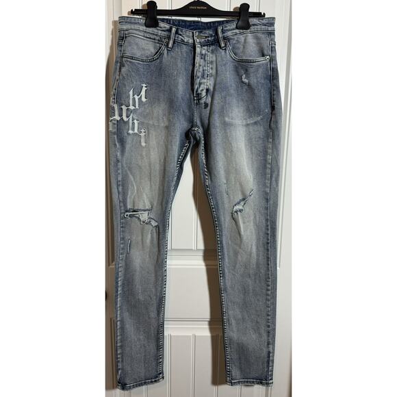 EUC Ksubi Van Winkle Kult Jean Distressed, Logo, Embroidered - Picture 1 of 15
